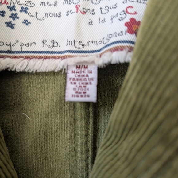 La Classe Couture Green Olive Corduroy Women's Blazer Size Medium - Picture 5 of 6